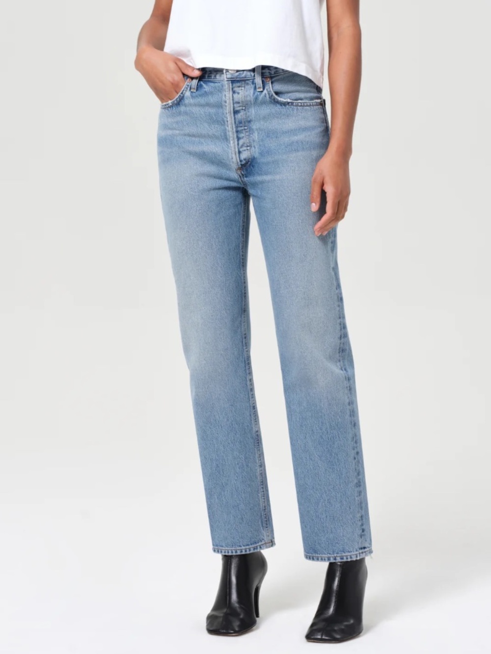 Agolde Light Blue Straight Leg Jeans